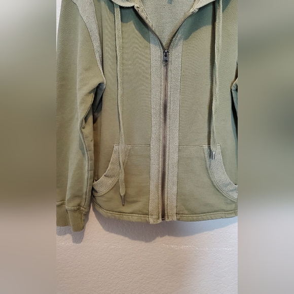 C&C California Sun Washed Green Zip-Up Hoodie with Pockets Size Small - Picture 3 of 8